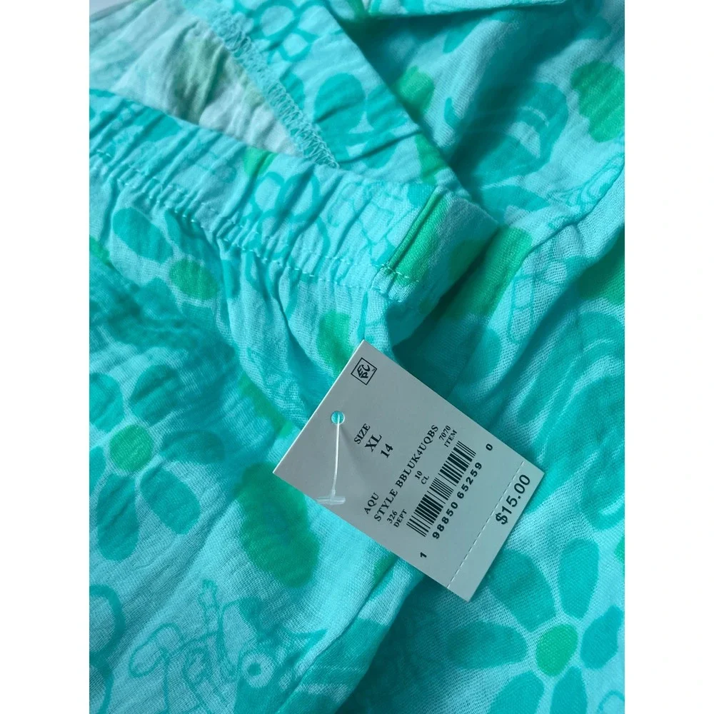 2-Sets Bluey and Moana Girls Cotton Gauze Shirt & Shorts Sets Cotton XL Size 14